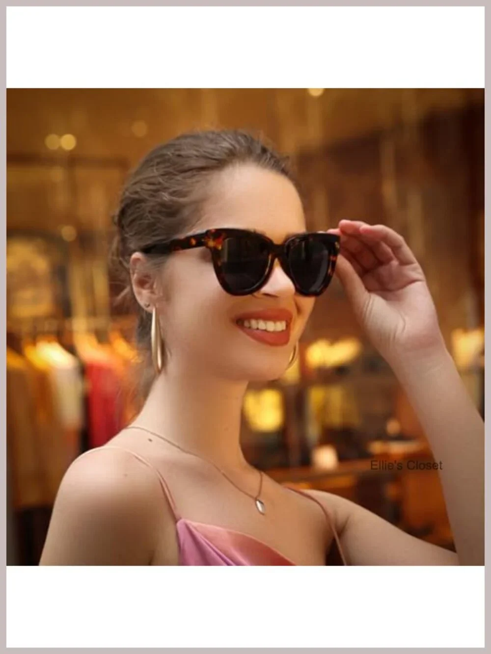 Oversized Cat Eye Sunglasses UV400 Acetate Square Frame